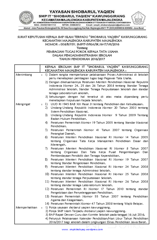 Detail Contoh Sk Penjaga Sekolah Nomer 44