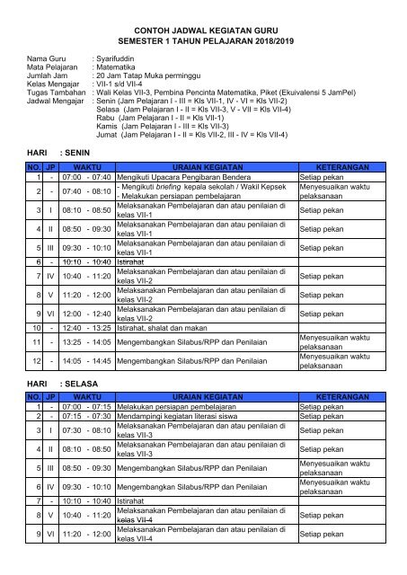 Detail Contoh Skedul Kegiatan Nomer 10