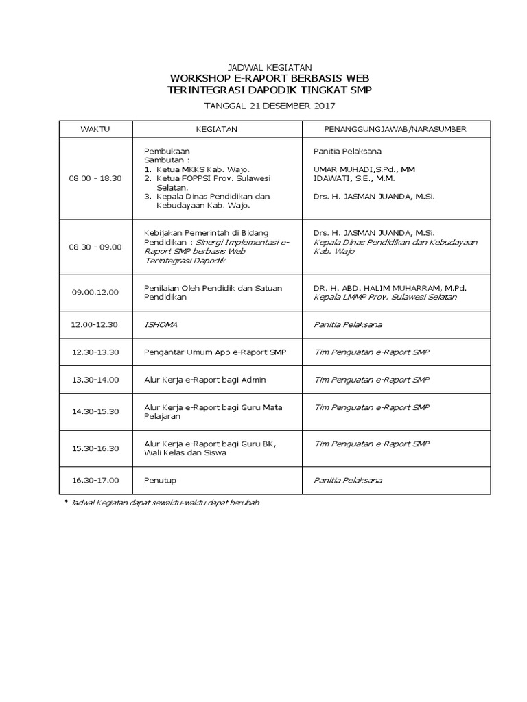 Detail Contoh Skedul Kegiatan Nomer 23