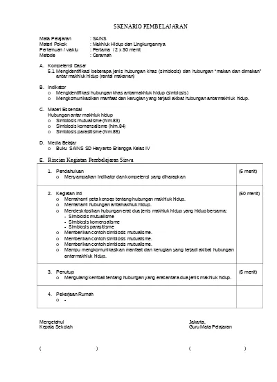 Detail Contoh Skenario Pembelajaran Nomer 15