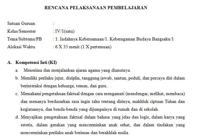 Detail Contoh Skenario Pembelajaran Tematik Terpadu Sd Nomer 35