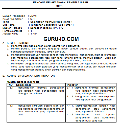 Detail Contoh Skenario Pembelajaran Tematik Terpadu Sd Nomer 55