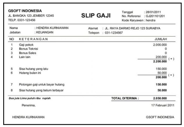 Detail Contoh Slip Gaji 2019 Nomer 22