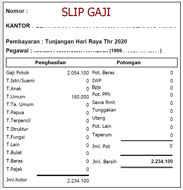 Detail Contoh Slip Gaji 2019 Nomer 34