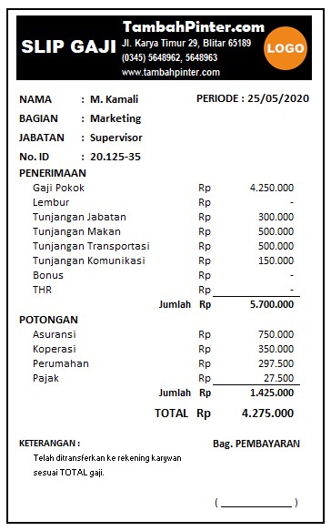 Detail Contoh Slip Gaji Honorer Pemerintahan Nomer 18