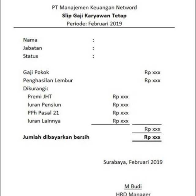 Detail Contoh Slip Gaji Karyawan Nomer 11