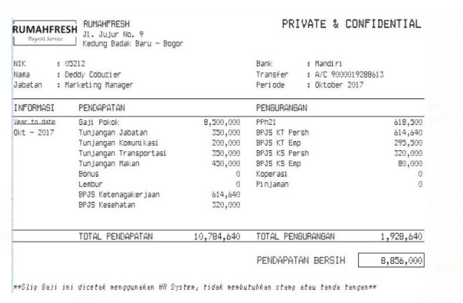 Detail Contoh Slip Gaji Karyawan Nomer 12