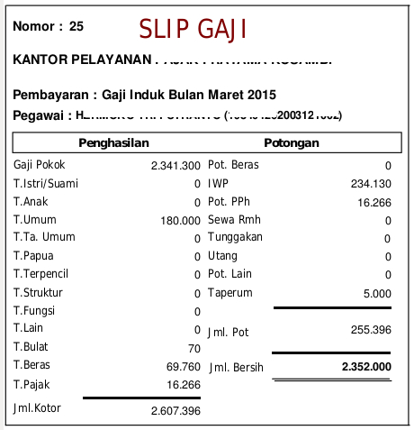 Detail Contoh Slip Gaji Karyawan 2019 Nomer 27