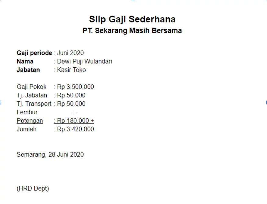 Detail Contoh Slip Gaji Karyawan 2019 Nomer 40