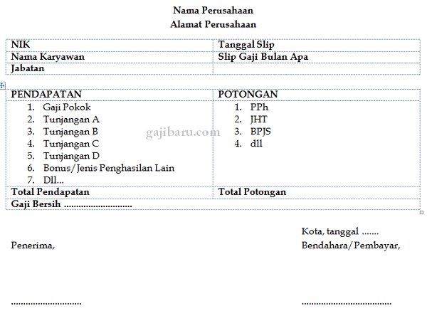 Detail Contoh Slip Gaji Karyawan Nomer 32