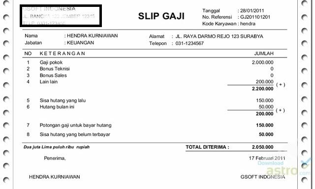 Detail Contoh Slip Gaji Karyawan Koperasi Simpan Pinjam Nomer 2