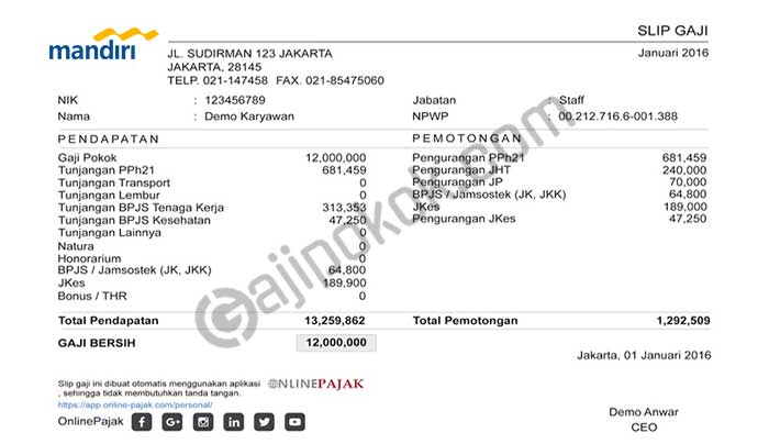 Detail Contoh Slip Gaji Pegawai Pln Nomer 14