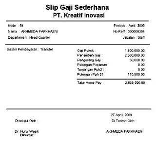 Detail Contoh Slip Gaji Pegawai Pln Nomer 3