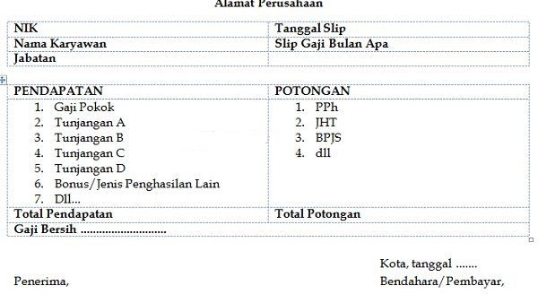 Detail Contoh Slip Gaji Perusahaan Nomer 30