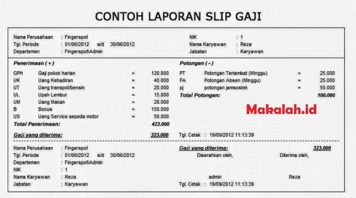 Detail Contoh Slip Gaji Pns Golongan 3a Nomer 28