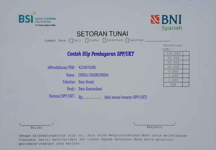 Detail Contoh Slip Pembayaran Kuliah Nomer 11