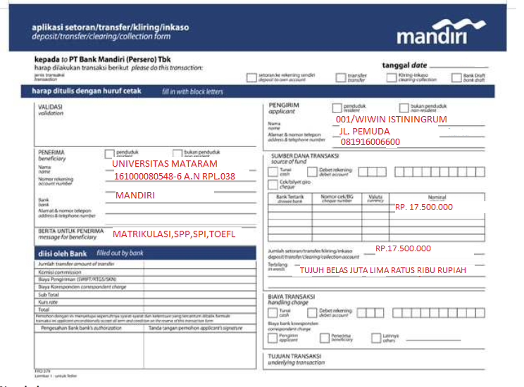 Detail Contoh Slip Pembayaran Kuliah Nomer 28