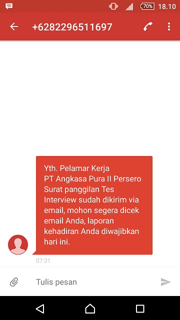 Detail Contoh Sms Panggilan Kerja Nomer 16