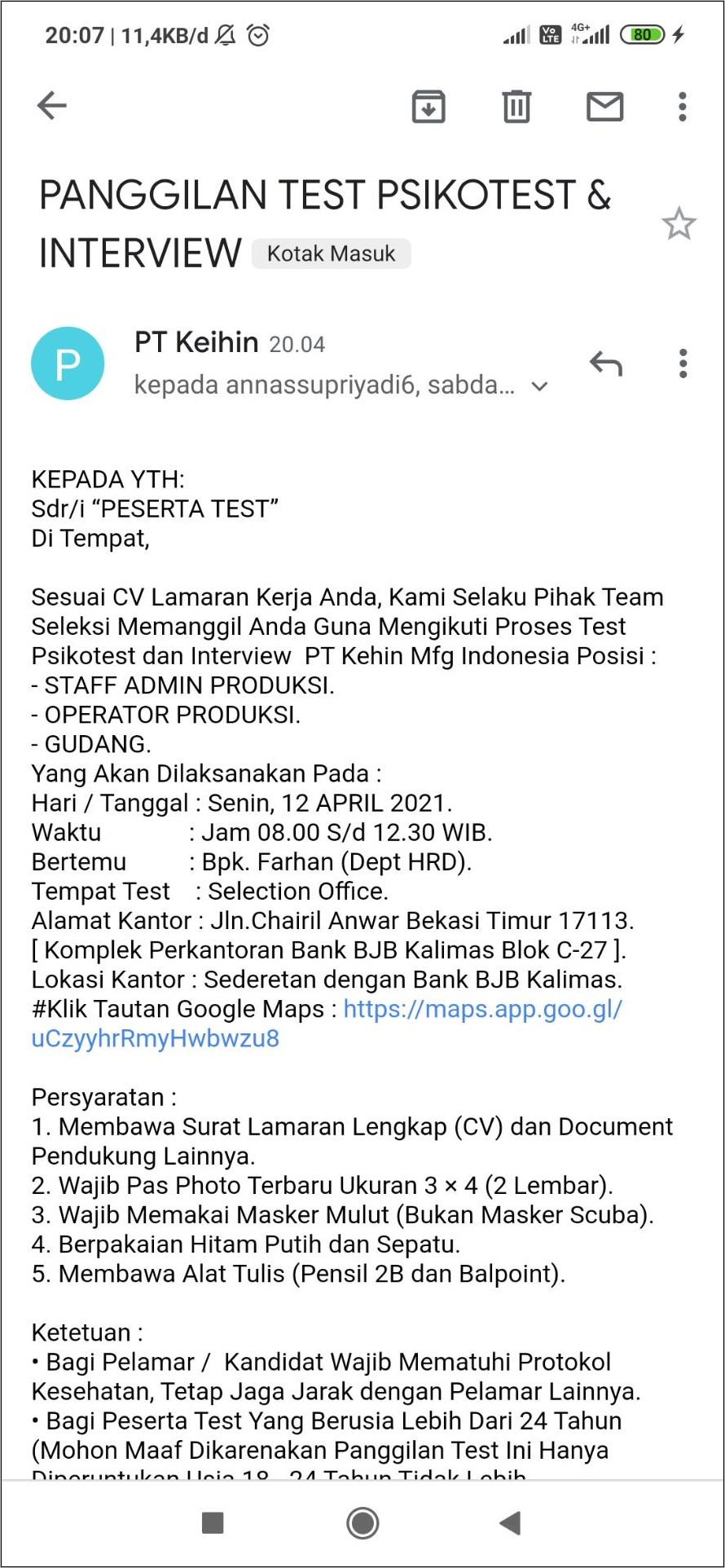 Detail Contoh Sms Panggilan Kerja Nomer 34