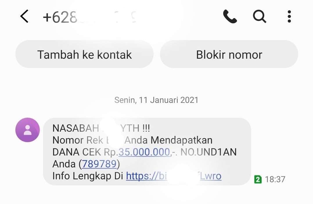 Detail Contoh Sms Penipuan Nomer 37