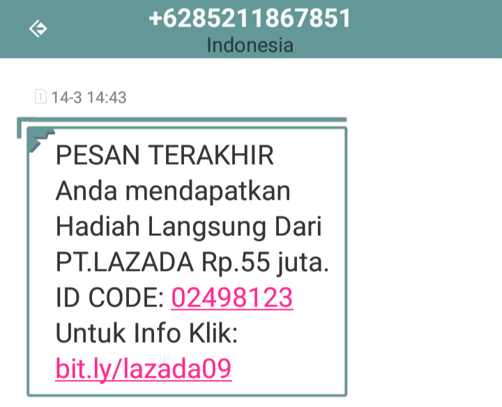 Detail Contoh Sms Penipuan Nomer 9