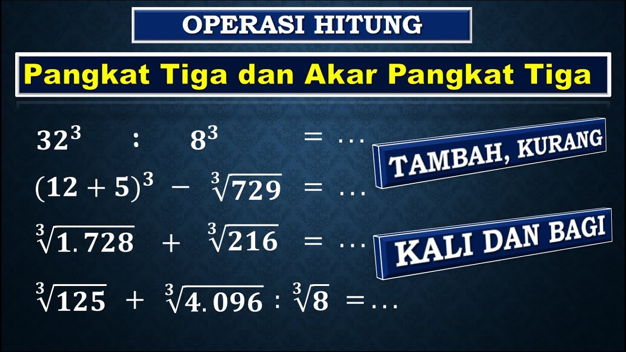 Detail Contoh Soal Akar Pangkat 3 Nomer 35