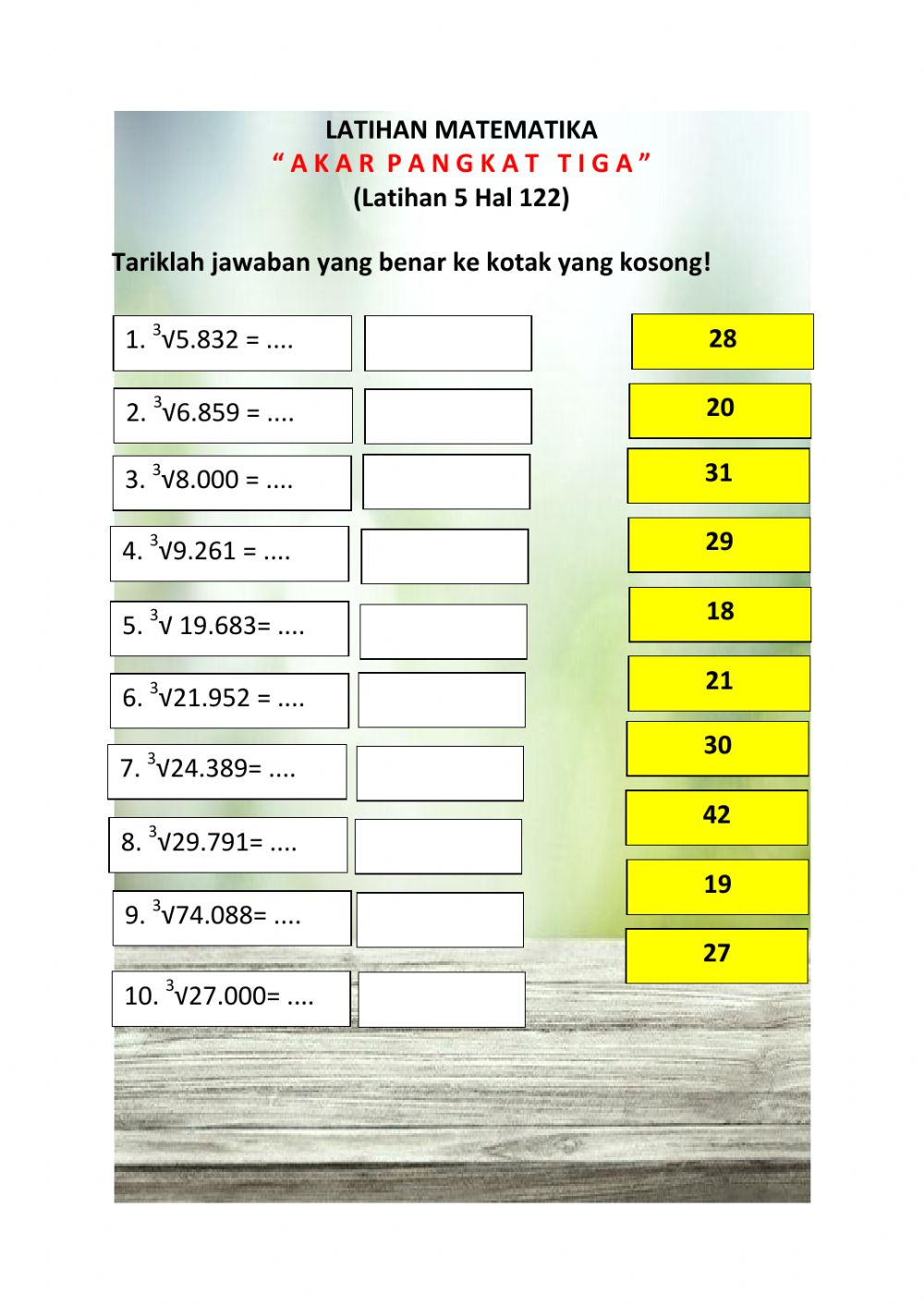 Detail Contoh Soal Akar Pangkat 3 Nomer 10