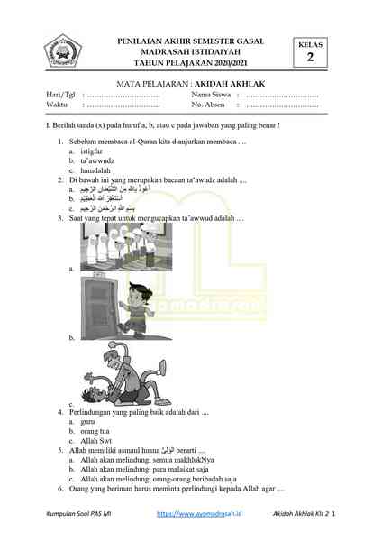 Detail Contoh Soal Akidah Akhlak Nomer 17