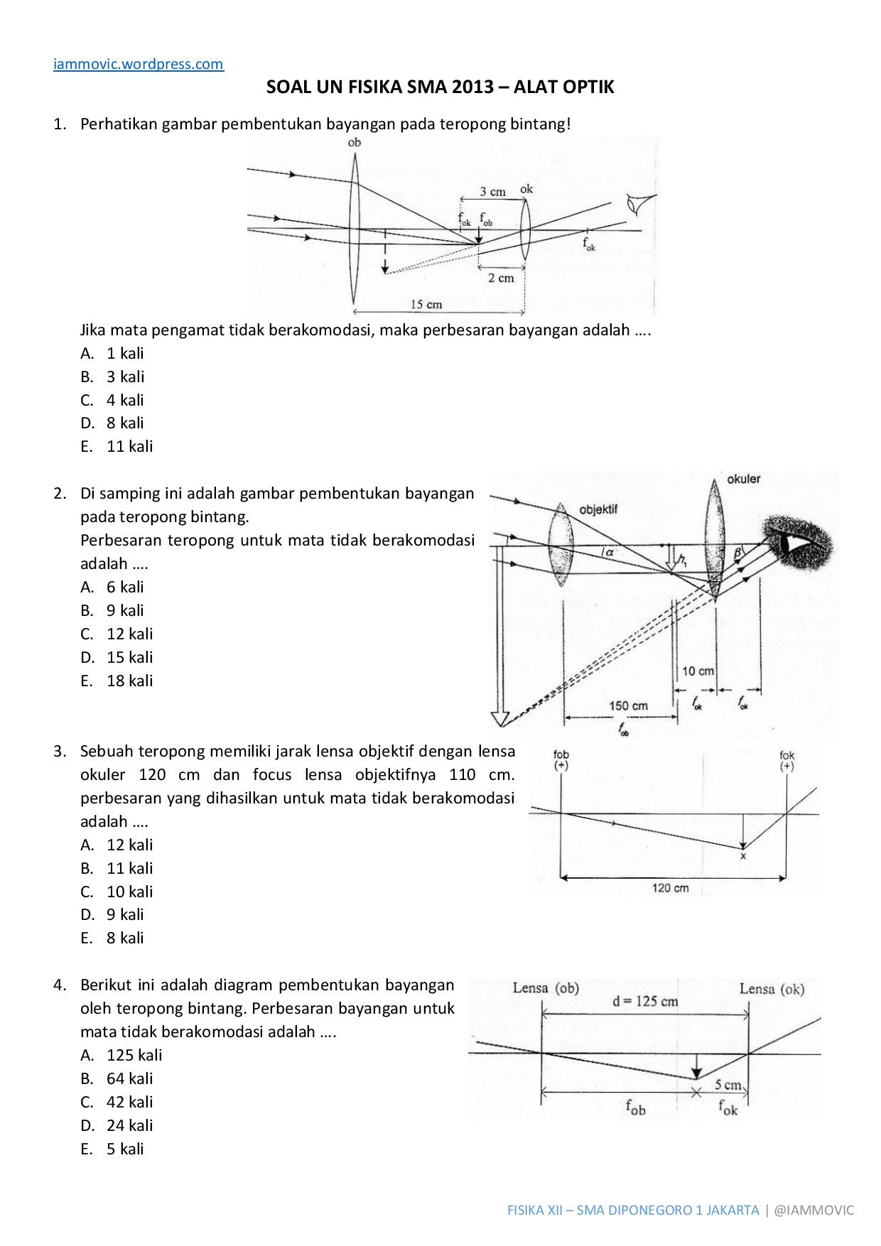 Detail Contoh Soal Alat Optik Nomer 11