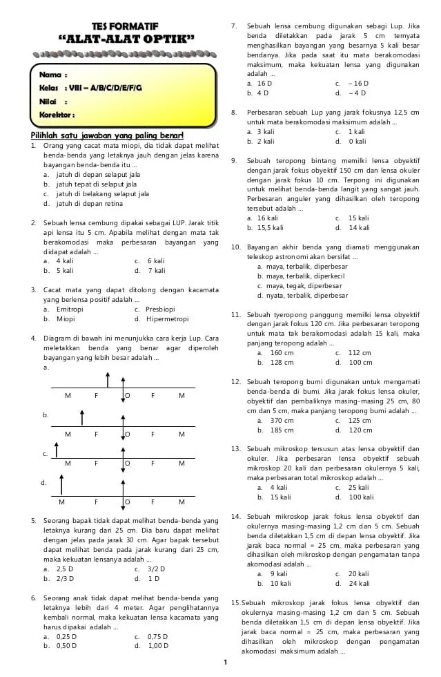 Detail Contoh Soal Alat Optik Mata Nomer 35