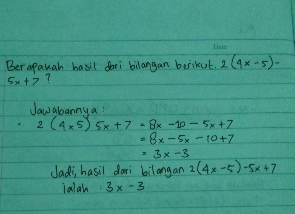 Detail Contoh Soal Aljabar Nomer 3