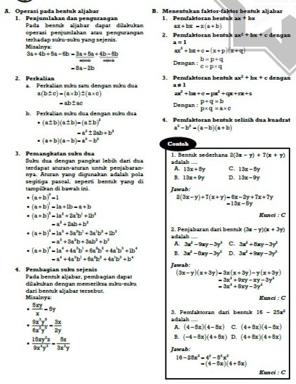 Detail Contoh Soal Aljabar Nomer 6