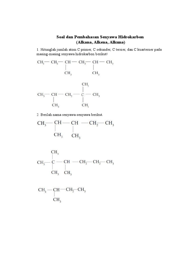 Detail Contoh Soal Alkana Nomer 38