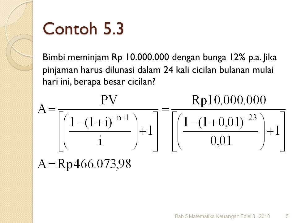 Detail Contoh Soal Anuitas Manajemen Keuangan Nomer 2