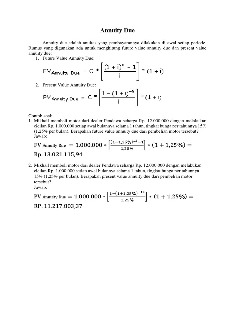 Detail Contoh Soal Anuitas Manajemen Keuangan Nomer 24