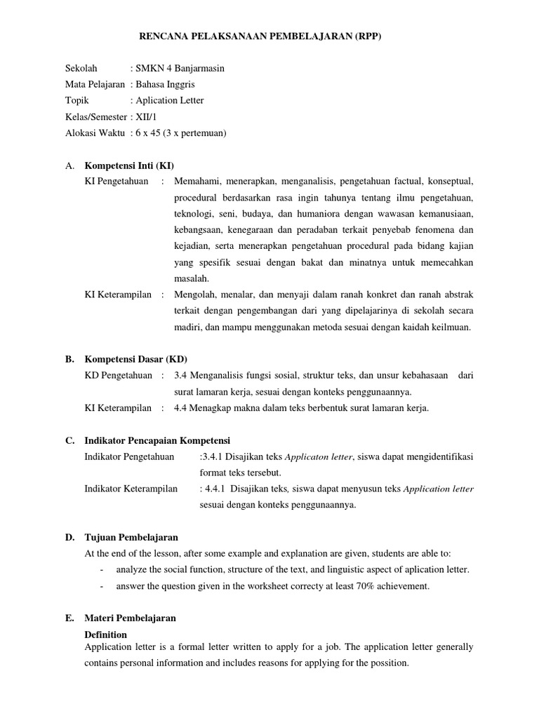 Detail Contoh Soal Application Letter Kelas 12 Nomer 20