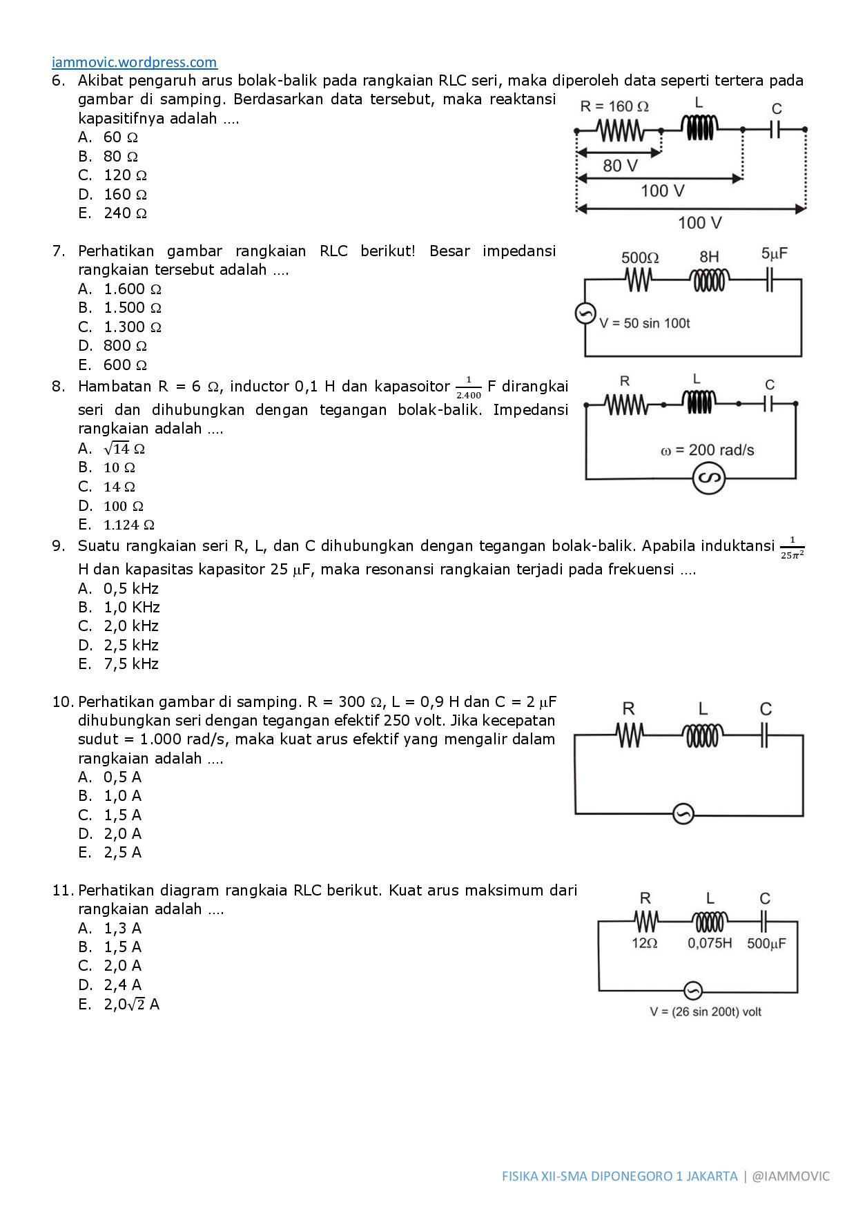 Detail Contoh Soal Arus Bolak Balik Nomer 9