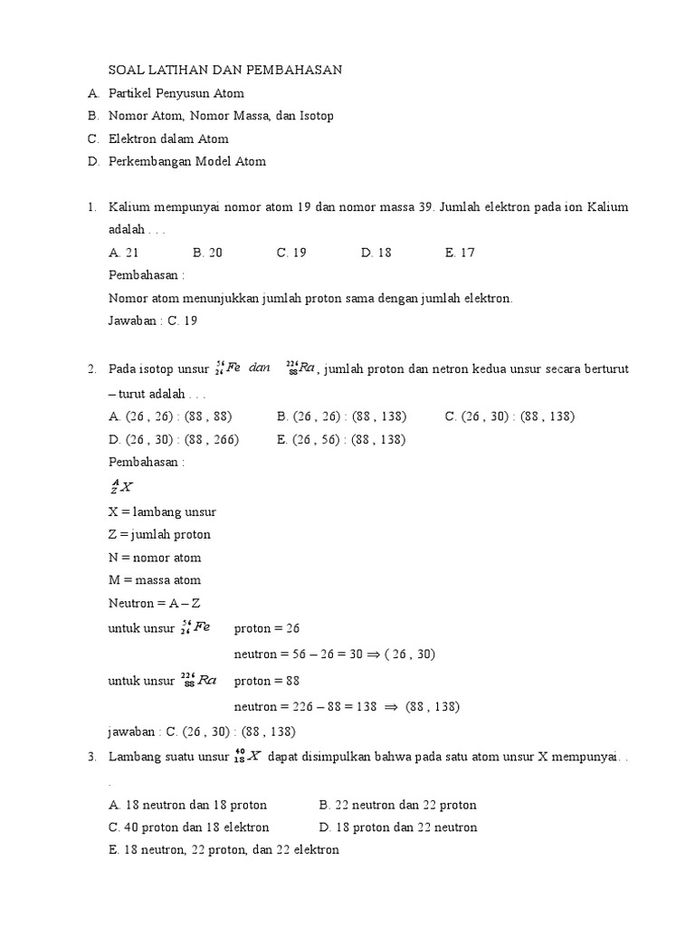 Detail Contoh Soal Atom Nomer 11