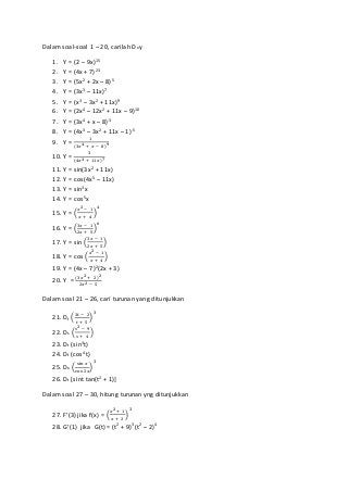 Detail Contoh Soal Aturan Rantai Nomer 45