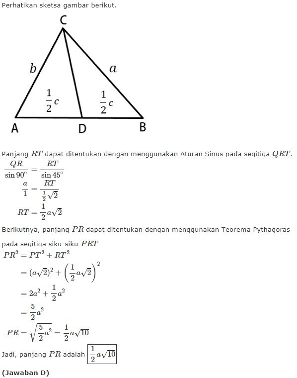 Detail Contoh Soal Aturan Sinus Dan Cosinus Nomer 21