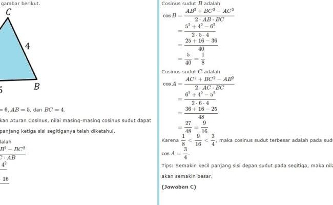 Detail Contoh Soal Aturan Sinus Dan Cosinus Nomer 27