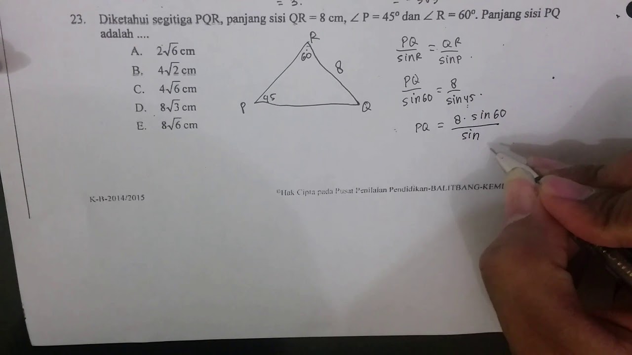 Detail Contoh Soal Aturan Sinus Dan Cosinus Nomer 42