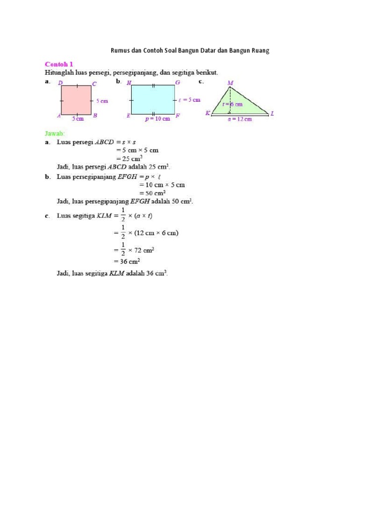 Detail Contoh Soal Bangun Ruang Nomer 25