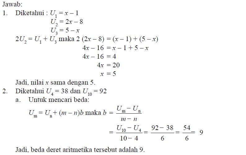 Detail Contoh Soal Baris Dan Deret Nomer 10