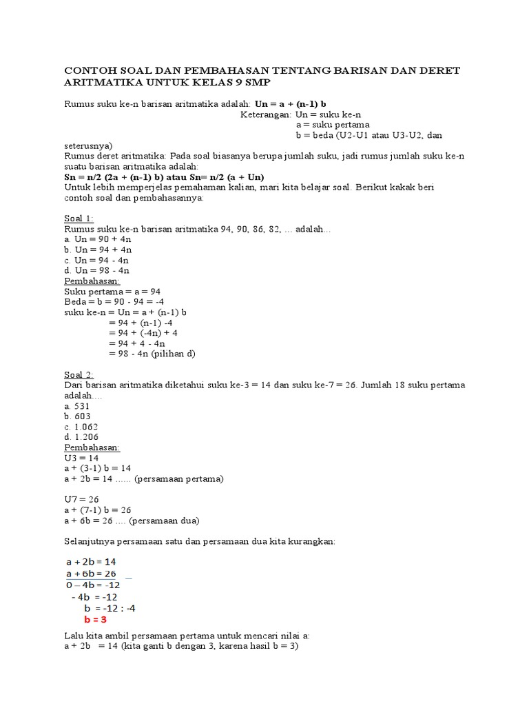 Detail Contoh Soal Barisan Dan Deret Kelas 11 Nomer 13