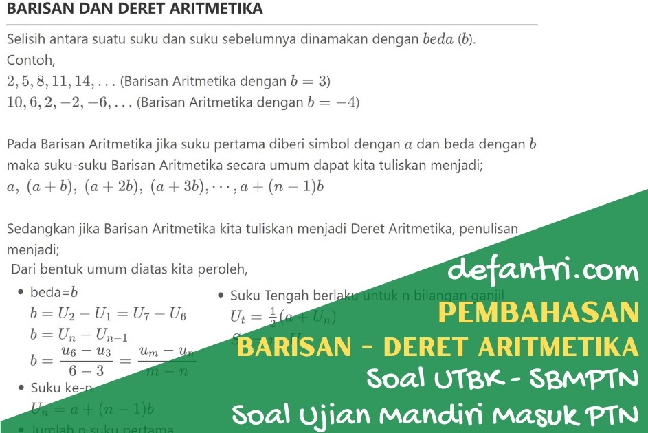 Detail Contoh Soal Barisan Dan Deret Kelas 11 Nomer 19