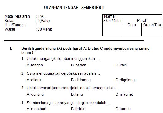 Detail Contoh Soal Benar Salah Nomer 20