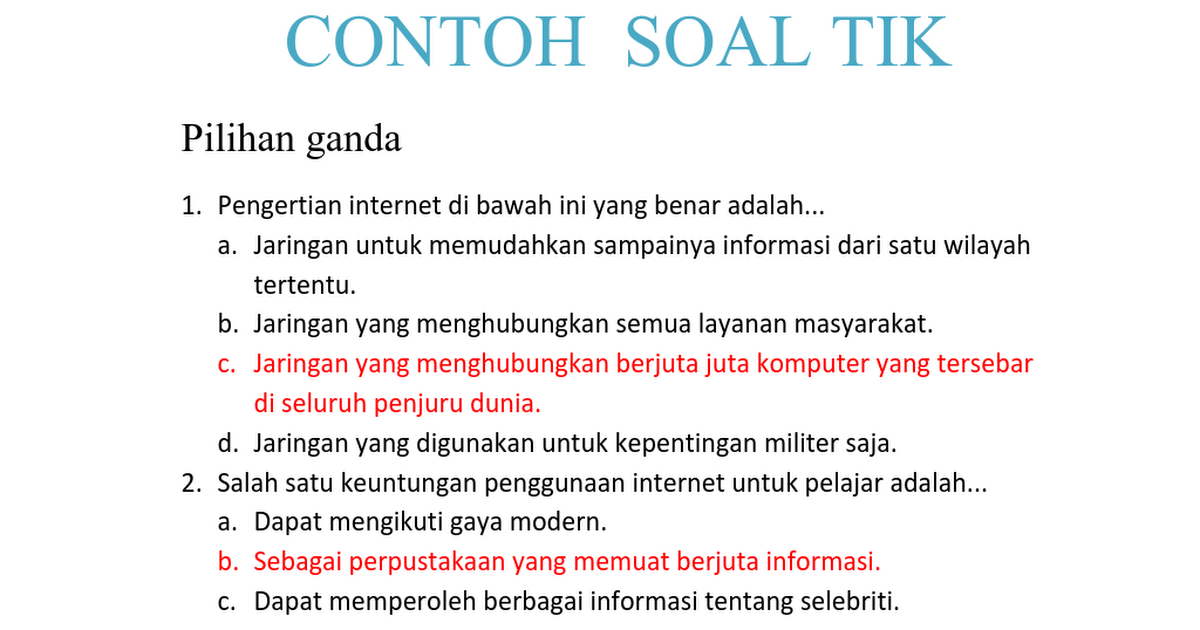 Detail Contoh Soal Benar Salah Nomer 44