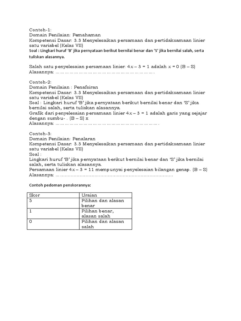 Detail Contoh Soal Benar Salah Nomer 6