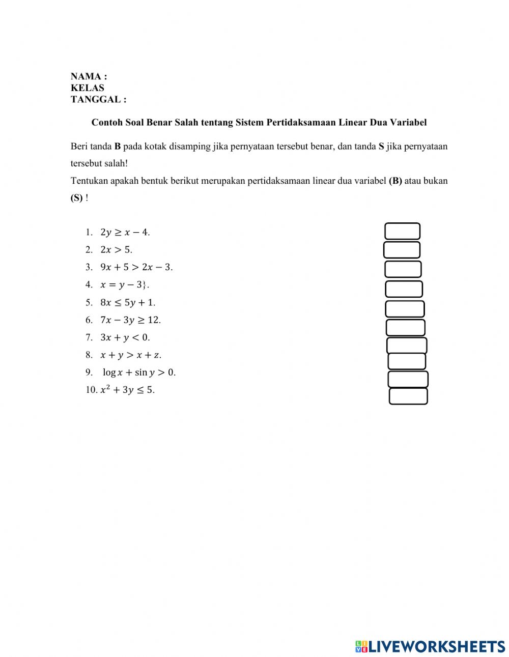 Detail Contoh Soal Benar Salah Nomer 9